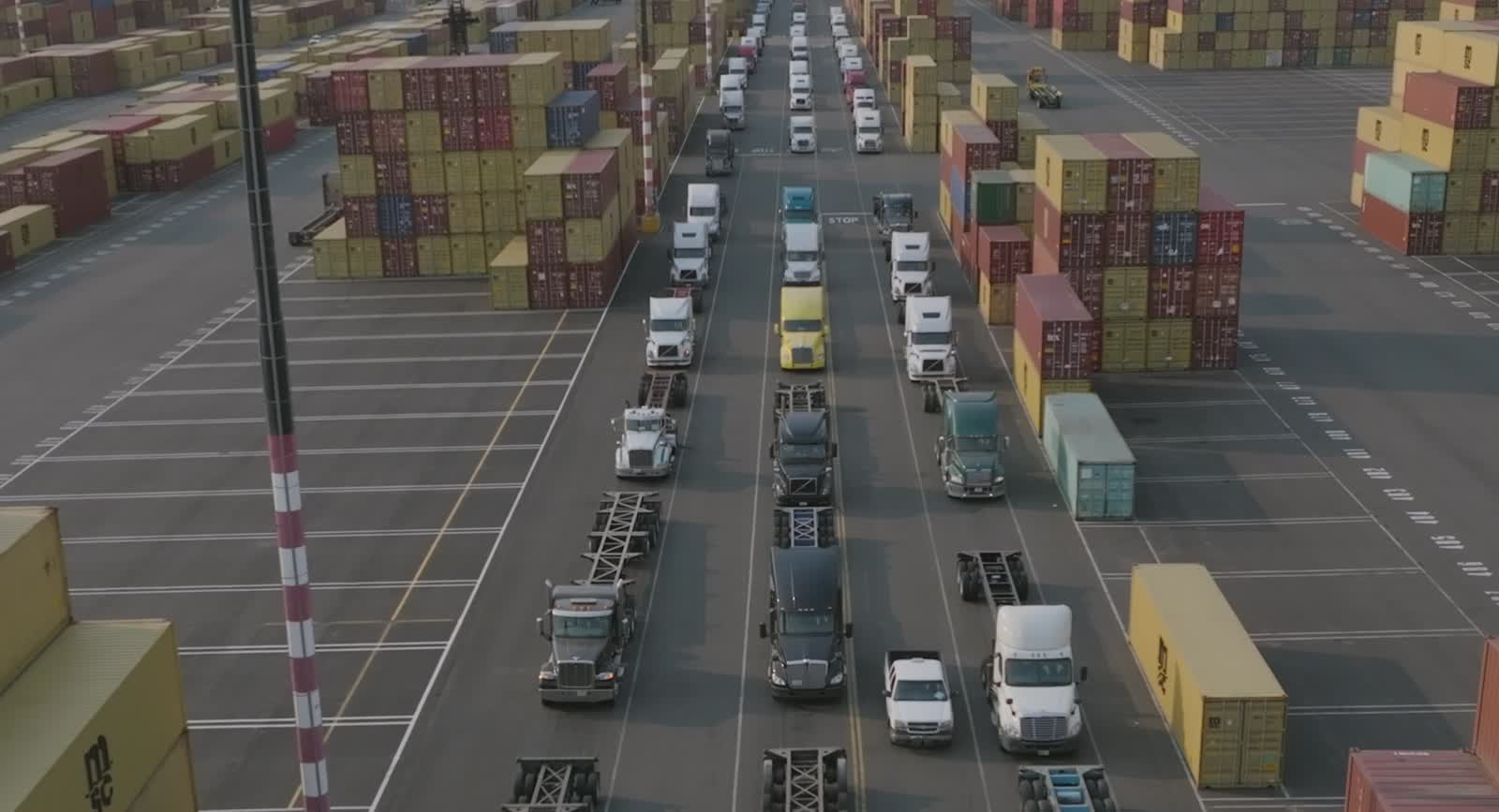 Trucks at port